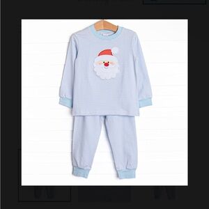 Stitchy Fish Kids Blue Santa Pajamas- 2T